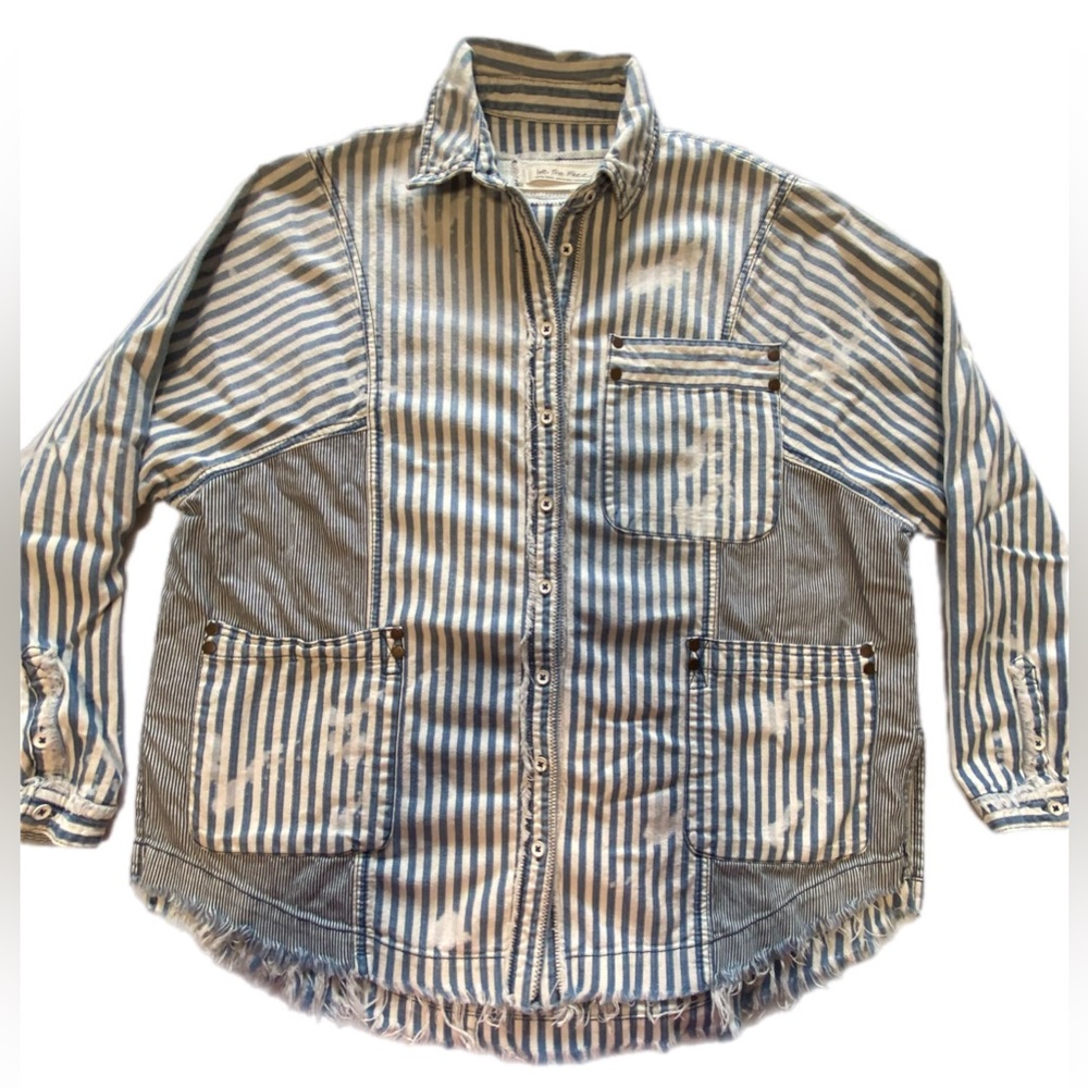 We The Free  Railroad Striped Shirt XS - Picture 4 of 12